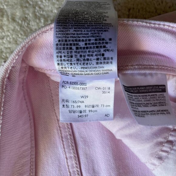 Levi's Wedgie Skinny Cut Off Pink Women Jeans Size 29/27 - Picture 11 of 12